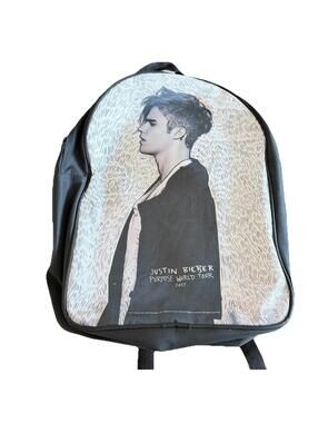 Vintage Justin Bieber 2017 World Tour Backpack Bookbag Bag ExcelCondition 17x12